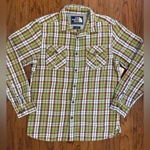 The North Face flannel plaid button shirt size M